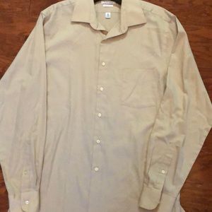 Men’s tan dressy button down shirt